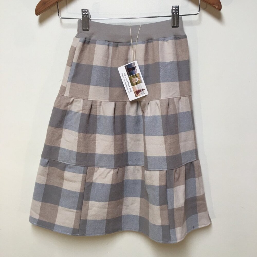 Skirt Flannel Girl 5 Maxi Check Multicolor Ruffle Tier Preppy Mom and Pop's Kids
